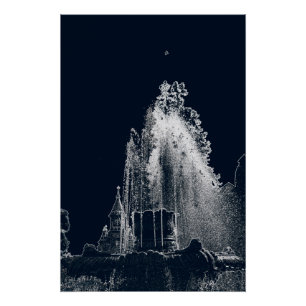 Póster esquema de una noche azul