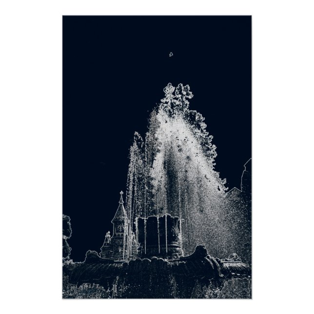 Póster esquema de una noche azul (Anverso)