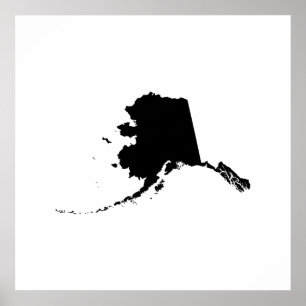 Póster Esquema del estado de Alaska