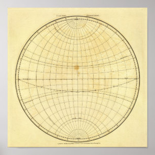 Póster Esquema del hemisferio oriental