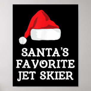 Póster Esquí acuático favorito de Santa Navidad Xmas