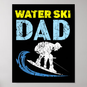 Póster Esquí Acuático Papá Esquí Agua Mejor Papá Padres