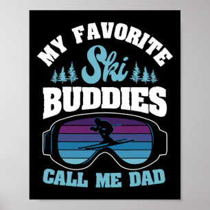 Póster Esquí Alpine Ski Ski Dad Skier Snowboard Fath