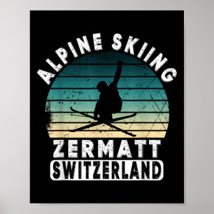 Póster Esquí alpino Zermatt Suiza montañas suizas 