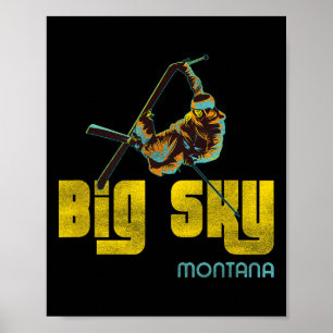 Póster Esquí Antiguo Big Sky Montana 