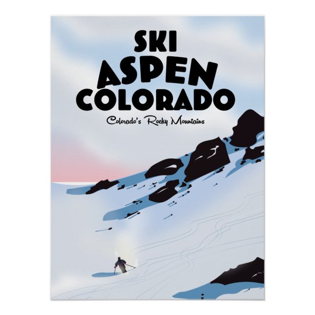 Póster Esquí Aspen Colorado (Anverso)