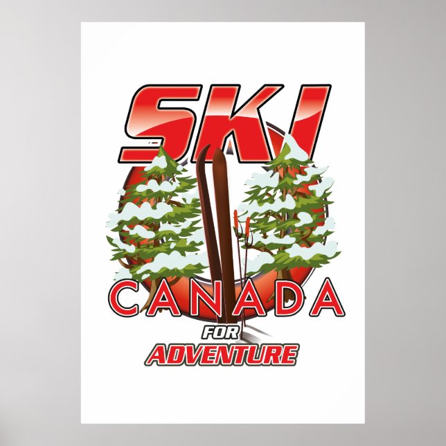Póster Esquí Canadá Para logotipo de aventura (Frente)
