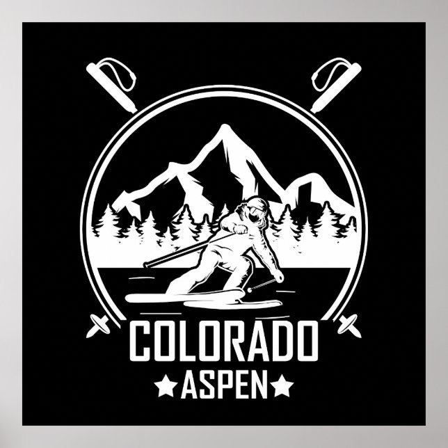 Póster Esquí de Aspen Colorado (Frente)