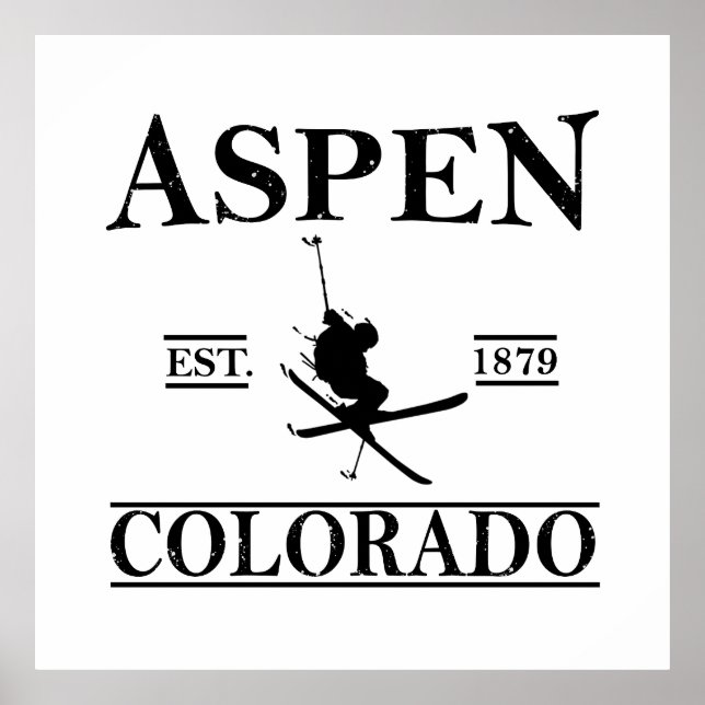 Póster Esquí de Aspen Colorado (Frente)