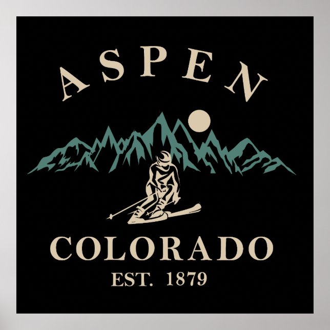 Póster Esquí de Aspen Colorado (Frente)