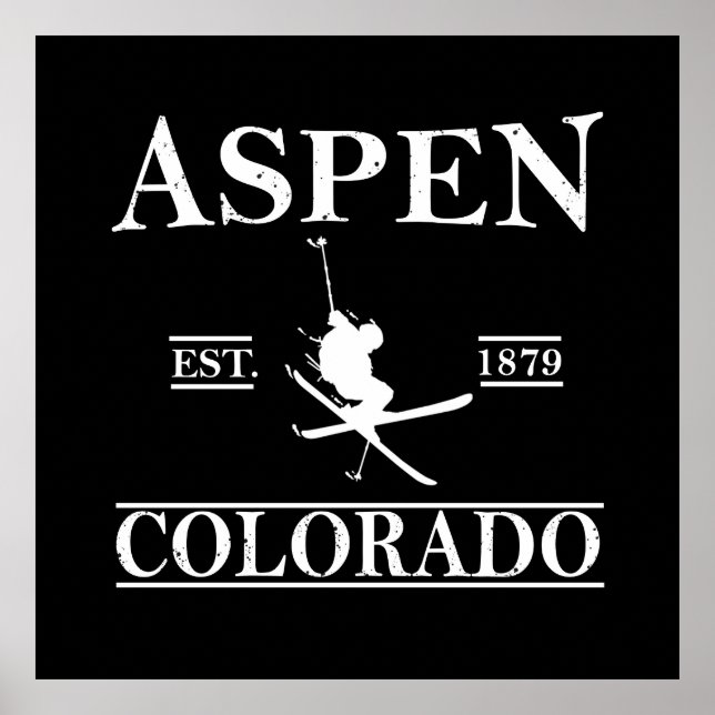 Póster Esquí de Aspen Colorado (Frente)