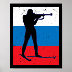 Póster Esquí de Biatlón Esquí Invernadero Deportes de fon