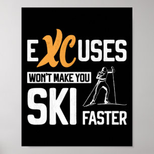 Póster Esquí De Campo Cruzado Xc Excusa A La Bicicleta Nó