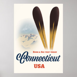 Póster Esquí de Connecticut