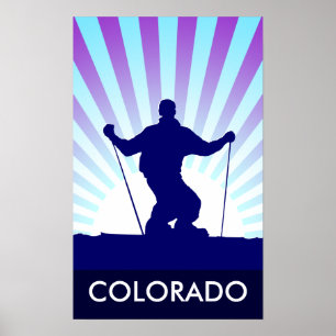 Póster esquí de descenso colorado