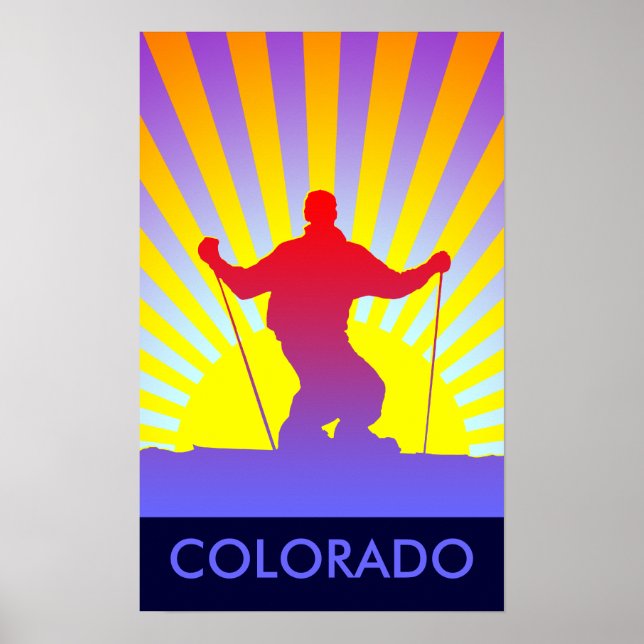 Póster esquí de descenso colorado (Frente)