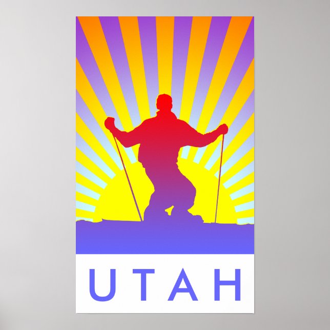 Póster esquí de descenso UTAH (Frente)