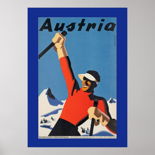 Póster Esquí de época en Poster austriaco (Frente)