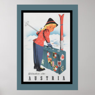 Póster Esquí de época en Poster austriaco