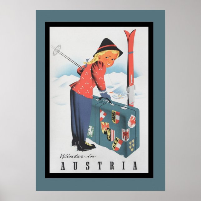 Póster Esquí de época en Poster austriaco (Frente)