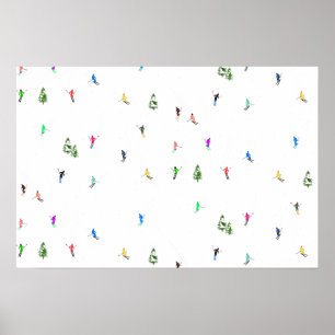 Póster Esquí de esquí alpino en invierno