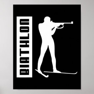 Póster Esquí de esquí de biatlón Deportes de invierno Esq
