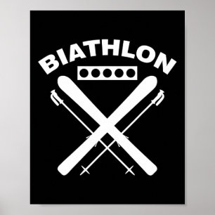 Póster Esquí de esquí de biatlón Deportes de invierno Esq