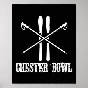 Póster Esquí de esquí de Chester Bowl Pole Rústico Nórdic