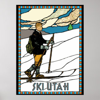 Póster Esquí de esquí de fondo virgen Utah