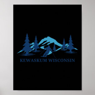 Póster Esquí de esquí de Kewaskum Wisconsin