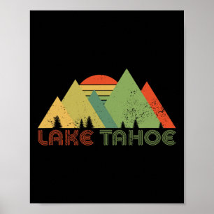 Póster Esquí de esquí de montaña de Lake Tahoe California