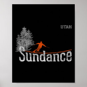 Póster Esquí de estilo Sundance Utah Vintage de los años