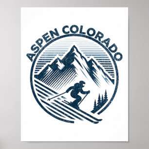 Póster Esquí de Invierno de la Estación de Esquí de Aspen