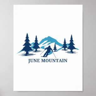 Póster Esquí de la estación de esquí de Montaña de Junio