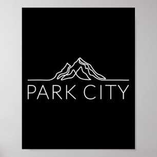 Póster Esquí de montaña en Park City Utah Esquí en tabla