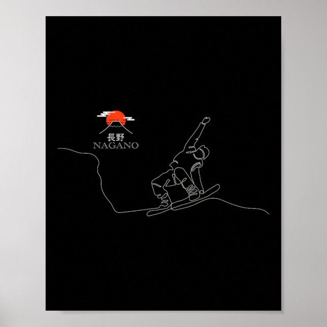 Póster Esquí de Nagano (Frente)