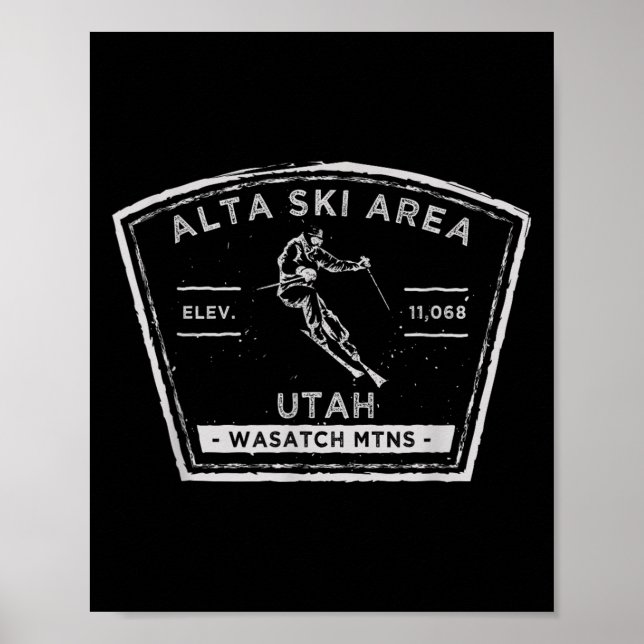 Póster Esquí de nieve Alta Utah (Frente)