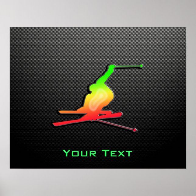 Póster Esquí de nieve suave (Frente)