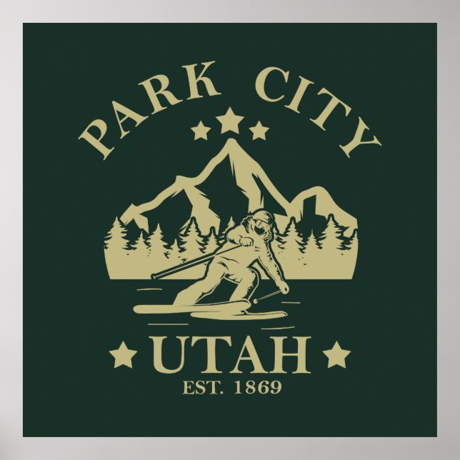Póster Esquí de Park City Utah (Frente)