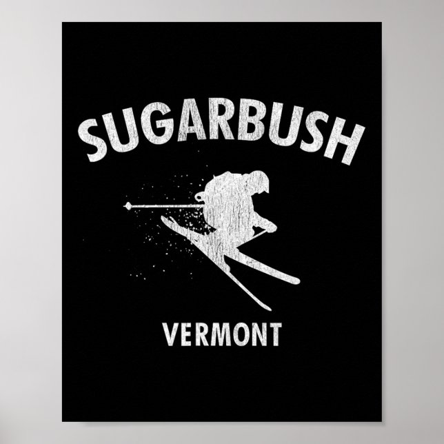 Póster Esquí de Sugarbush Tee Vermont (Frente)