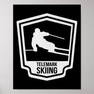 Póster Esquí de Telemark Telemarking Noruega Esquiador Ck