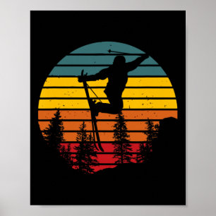 Póster Esquí deportivo invierno Esquiador de snowboard Vi