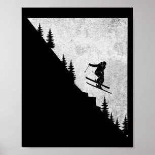 Póster Esquí Downhill Esquiador Freestyle Extremo Inviern