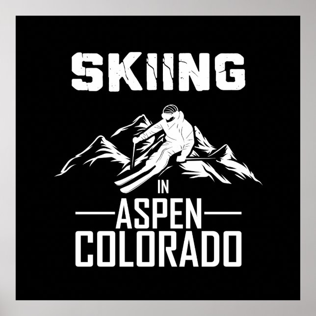 Póster Esquí en Aspen Colorado (Frente)