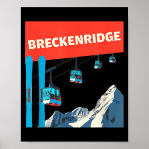 Póster esquí en Breckenridge - esquí retro en Breckenridg