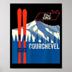 Póster esquí en Courchevel - esquí en la montaña de Courc