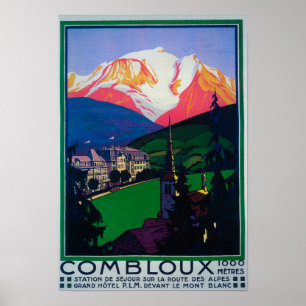 Póster Esquí en el poster promocional de Combloux