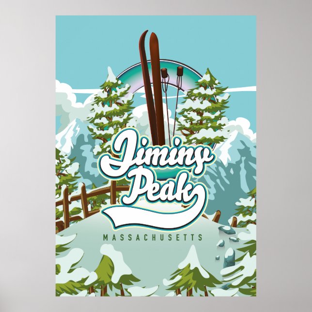 Póster esquí en Jiminy Peak massachusetts (Frente)