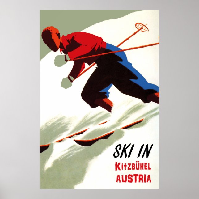 Póster Esquí en Kitzbuhel, Austria (Frente)