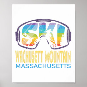 Póster Esquí en la montaña Wachusett Machusetts Vacacione